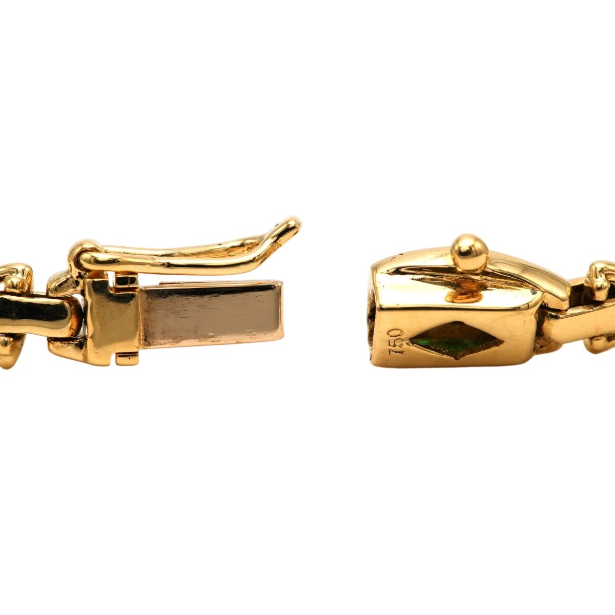 Bracelet en or jaune, émeraudes et diamants - Castafiore
