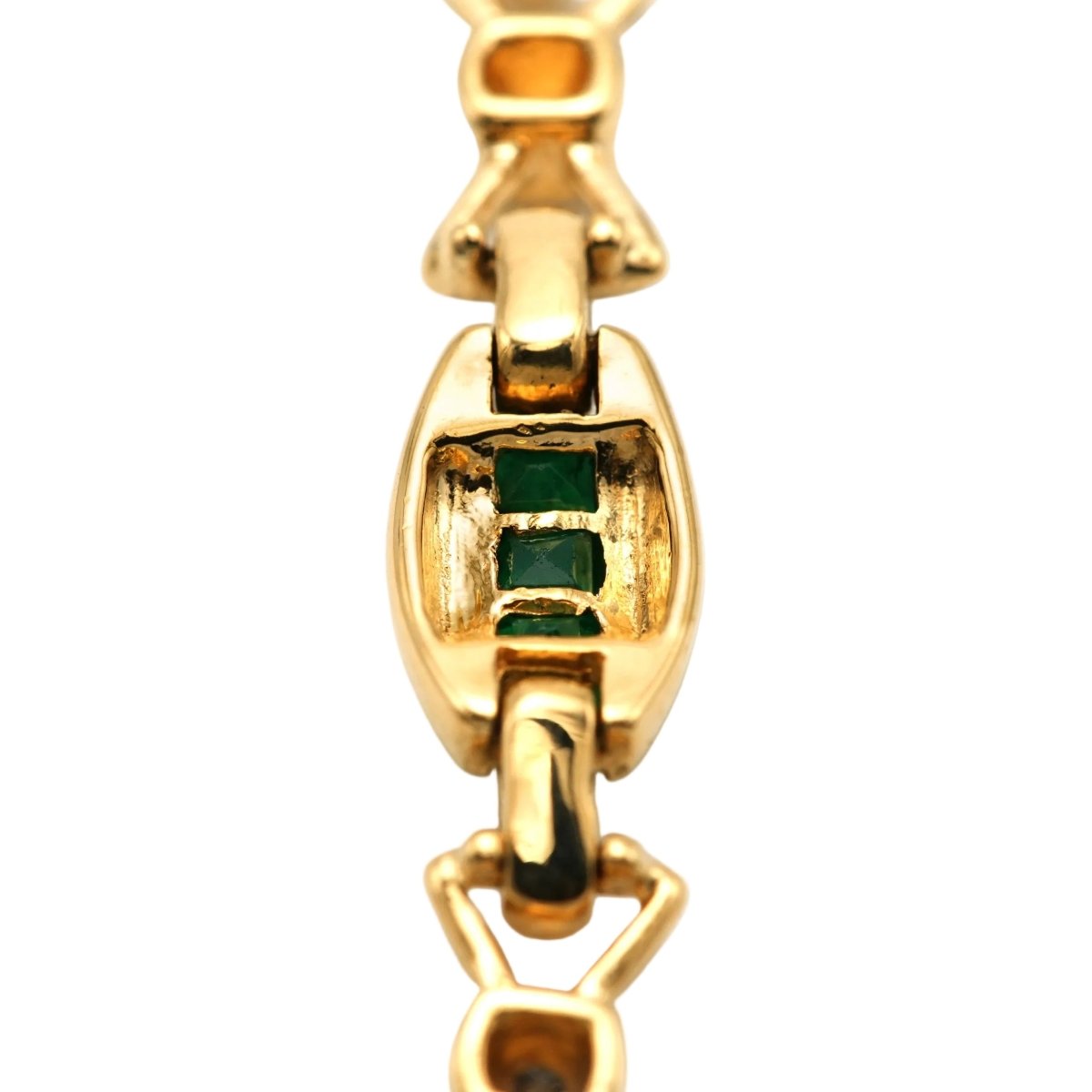 Bracelet en or jaune, émeraudes et diamants - Castafiore