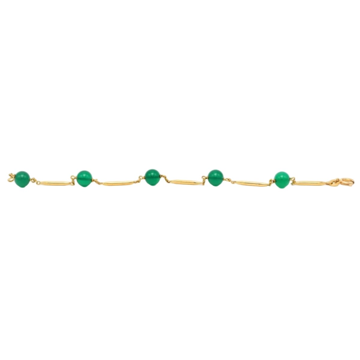 Bracelet en or jaune et chrysoprases - Castafiore
