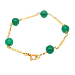 Bracelet en or jaune et chrysoprases - Castafiore