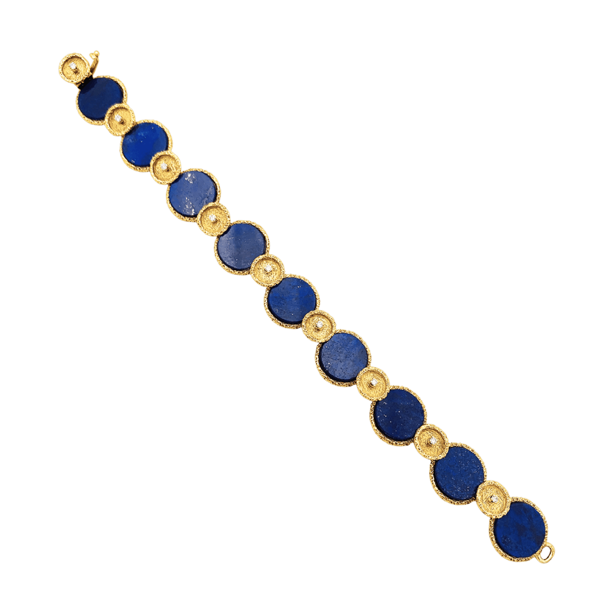Bracelet en or jaune, lapis-lazuli et diamants - Castafiore