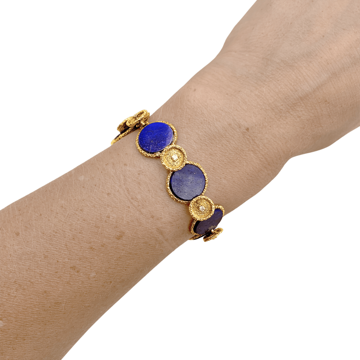 Bracelet en or jaune, lapis-lazuli et diamants - Castafiore