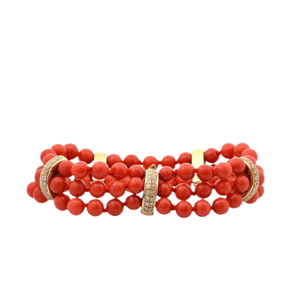 Bracelet en or jaune, perles et diamants - Castafiore
