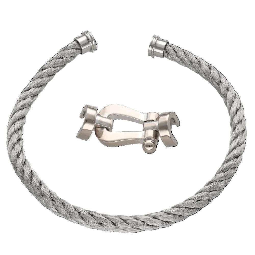 Bracelet FRED "Force 10" GM en or blanc et acier - Castafiore