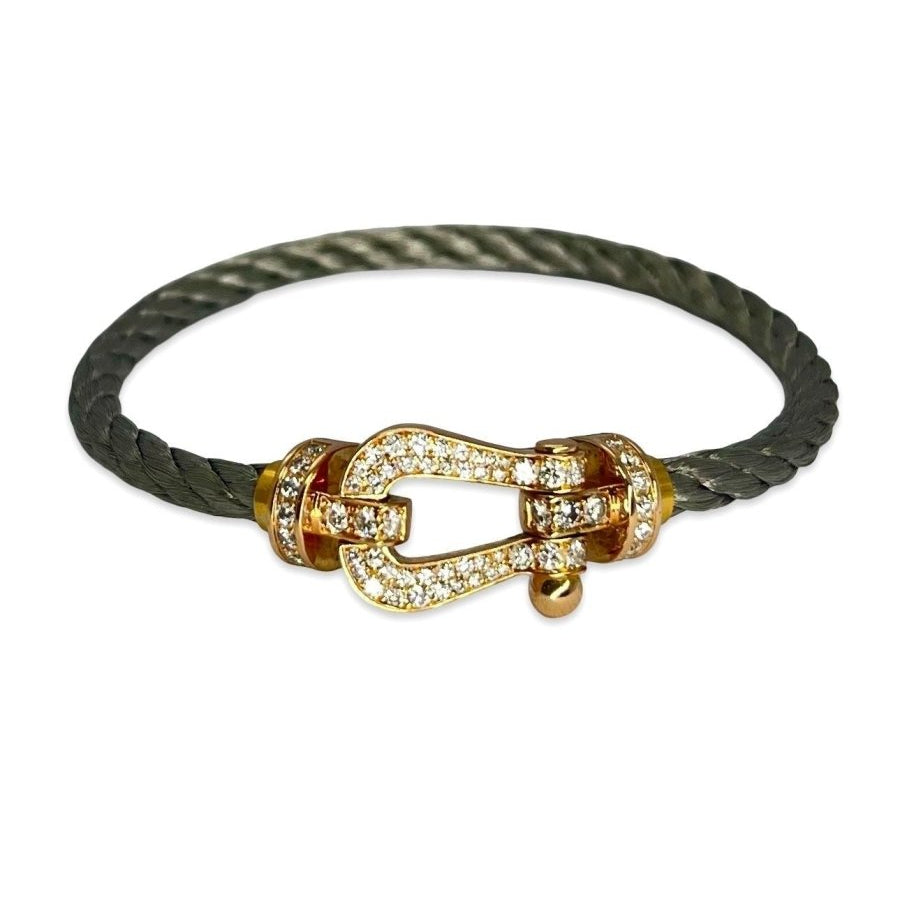 Bracelet FRED Force 10 grand modèle en or rose et diamants - Castafiore