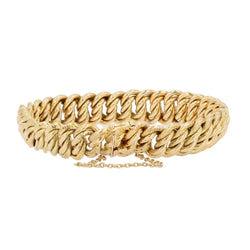 Bracelet Gourmette maille américaine en or jaune - Castafiore