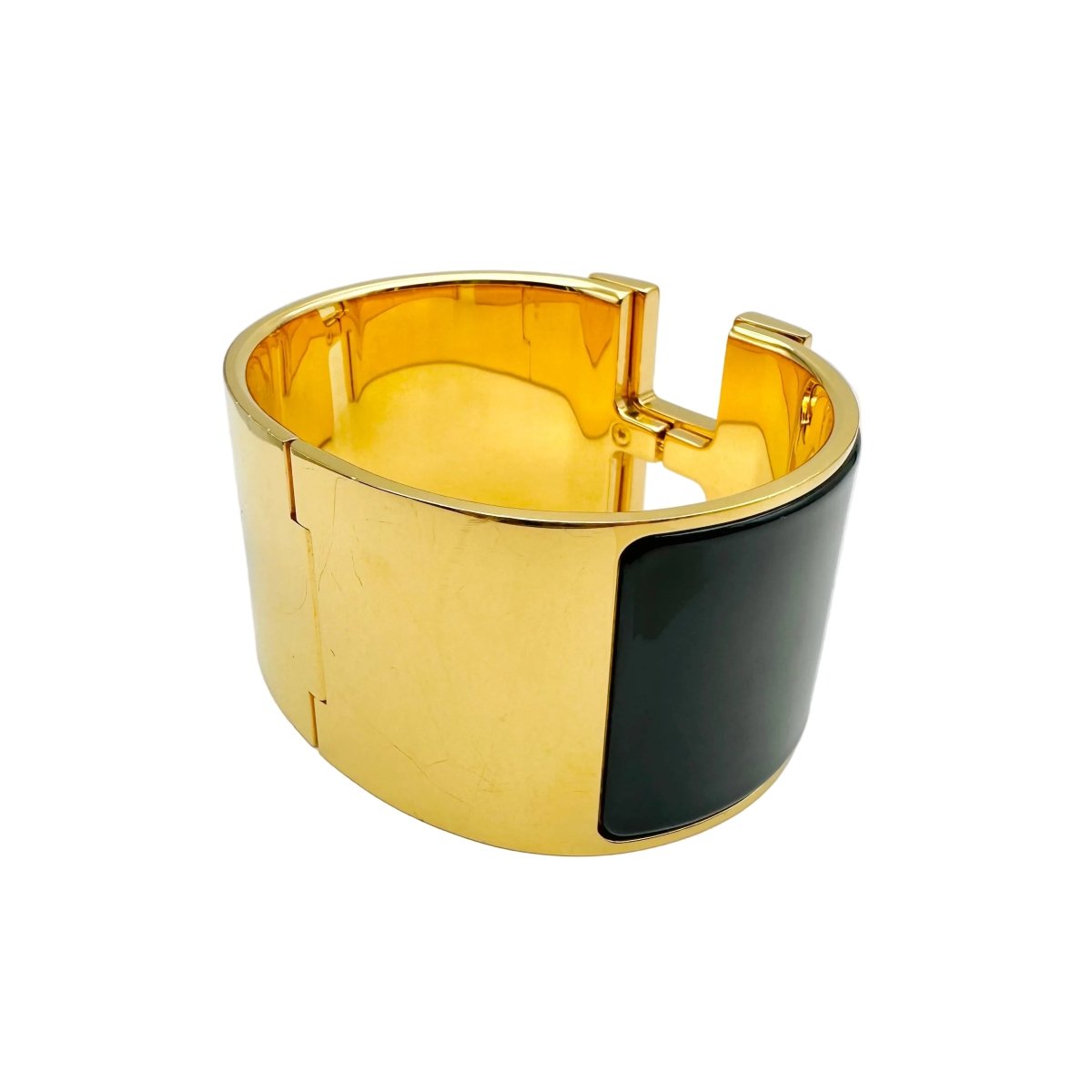Bracelet Manchette HERMÈS Clic Clac H en métal et émail