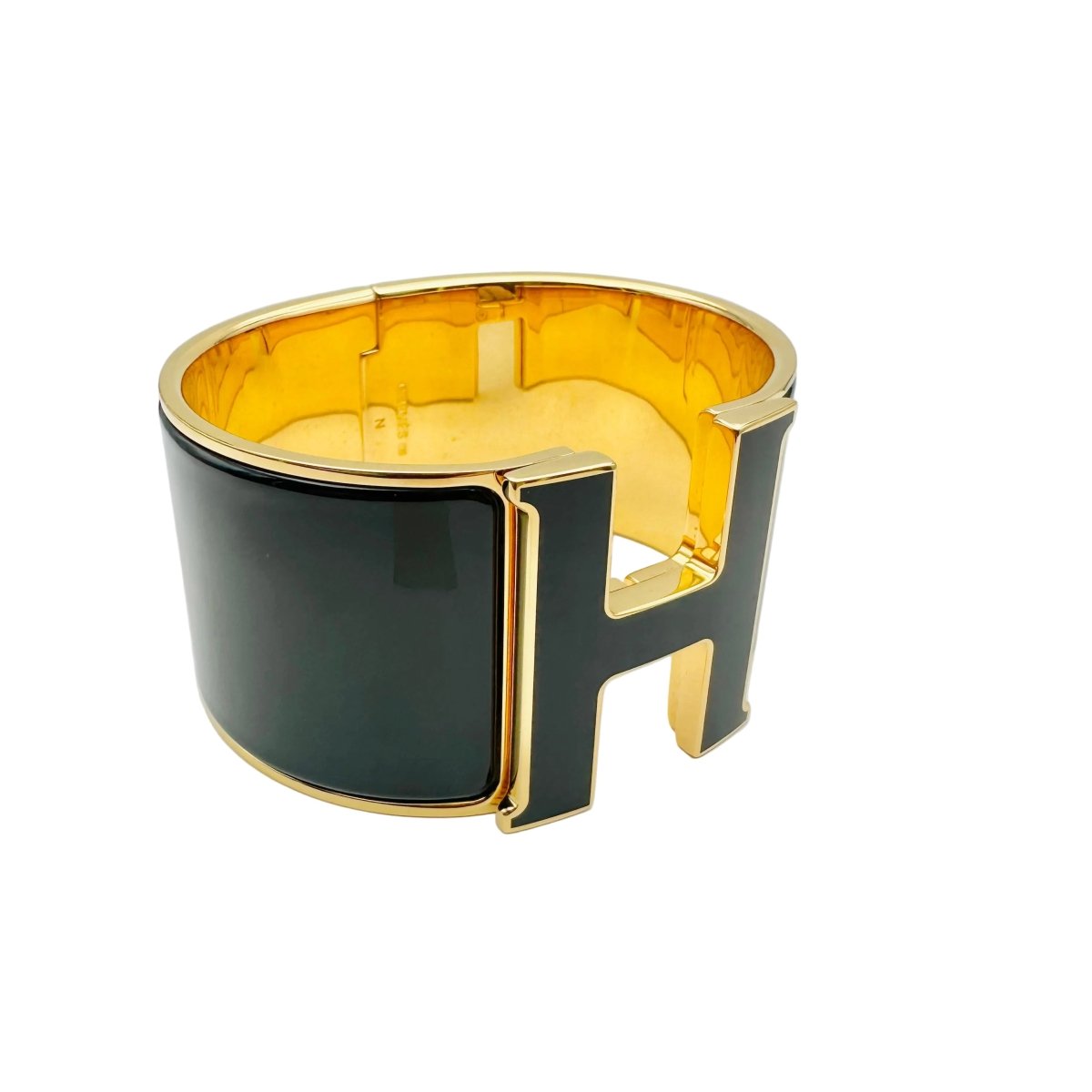 Bracelet Manchette HERMÈS Clic Clac H en métal et émail