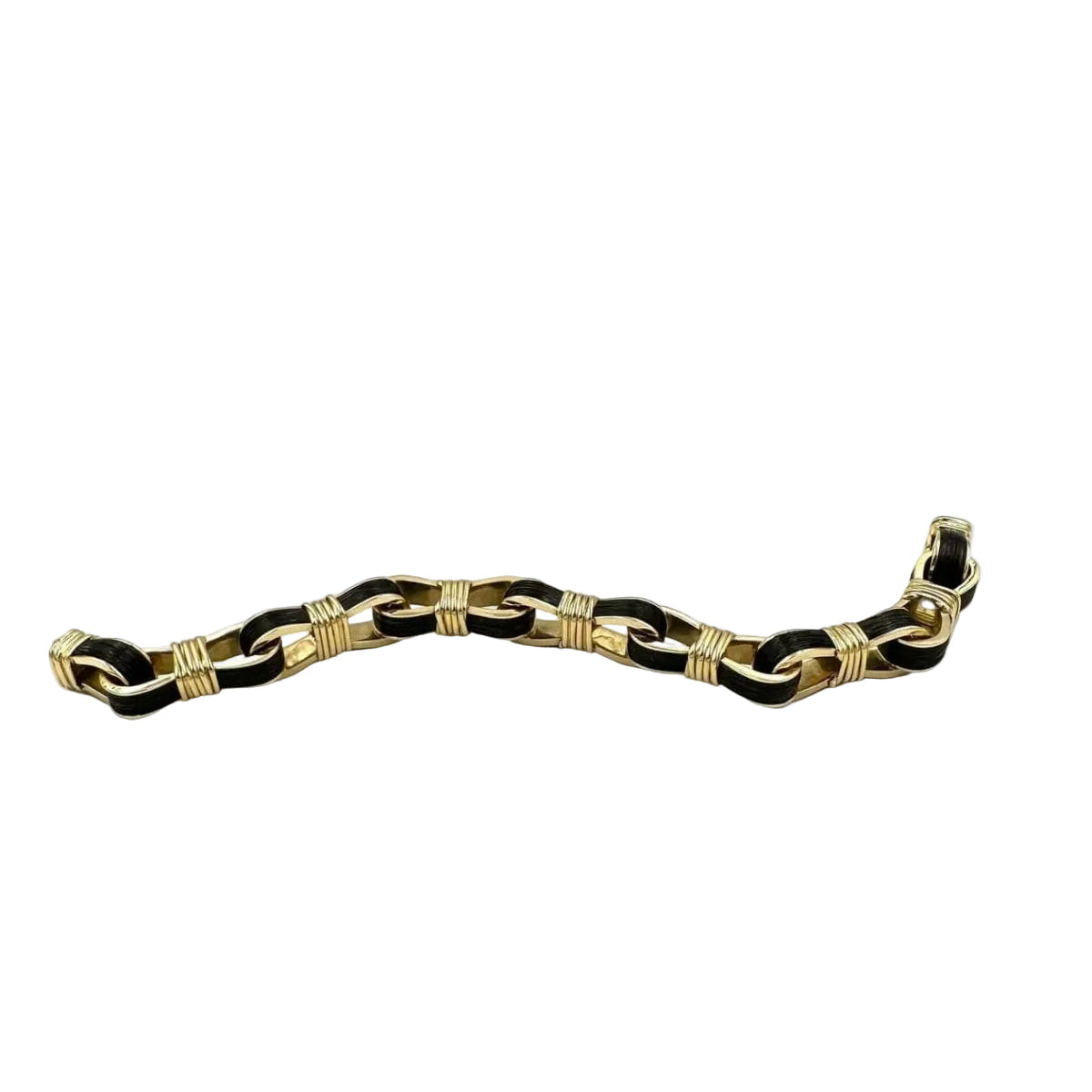 Bracelet HERMÈS Lenfant en or jaune et crin de cheval - Castafiore