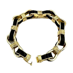 Bracelet HERMÈS Lenfant en or jaune et crin de cheval - Castafiore