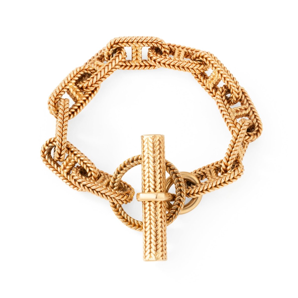 Bracelet HERMÈS par GEORGES LENFANT "Chaîne d’ancre Vendôme" GM en or jaune - Castafiore