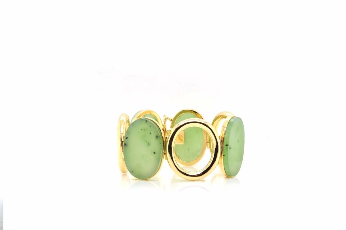 Bracelet jades en or jaune 18k - Castafiore