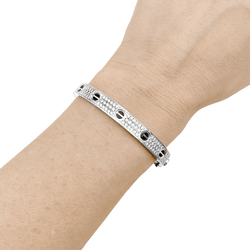 Bracelet Jonc CARTIER "Love" en or blanc, céramique et diamants - Castafiore
