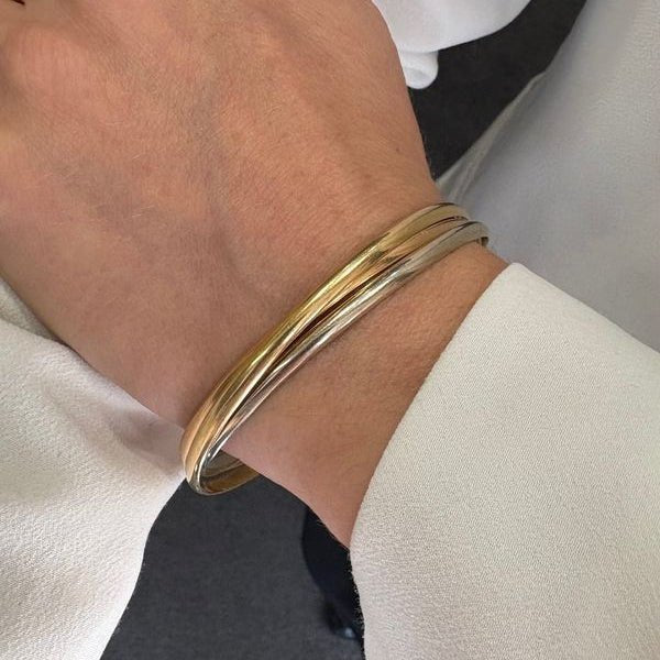 Bracelet Jonc CARTIER "Trinity" en or jaune, or blanc et or rose - Castafiore