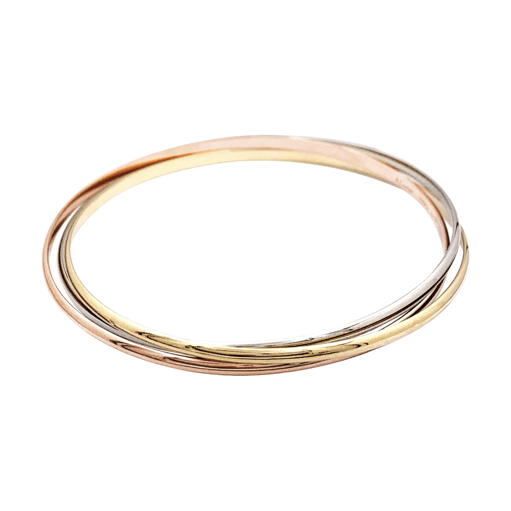 Bracelet Jonc CARTIER "Trinity" PM en or blanc, or jaune et or rose - Castafiore