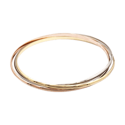 Bracelet Jonc CARTIER "Trinity" PM en or blanc, or jaune et or rose - Castafiore