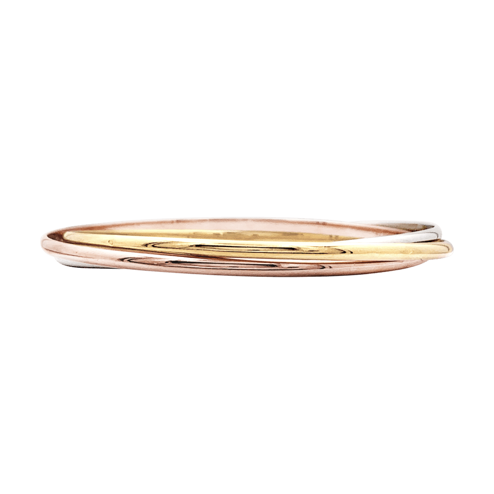 Bracelet Jonc CARTIER "Trinity" PM en or blanc, or jaune et or rose - Castafiore