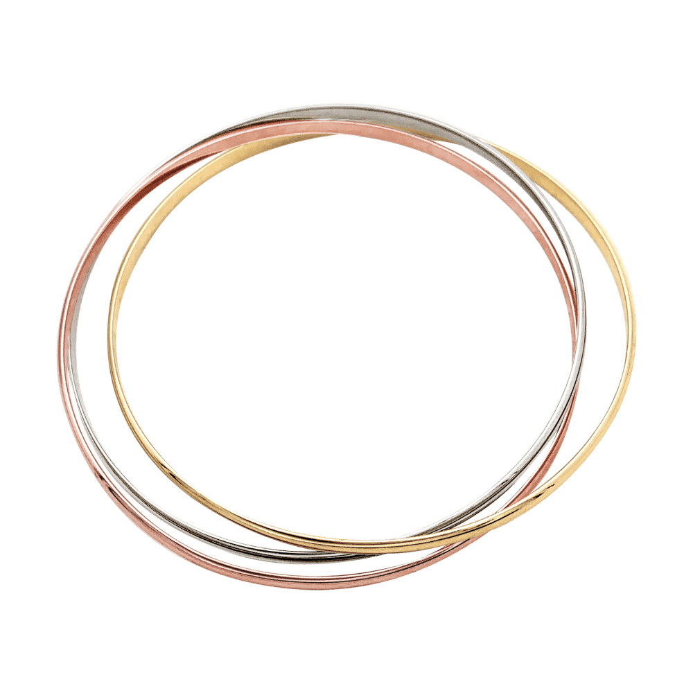 Bracelet Jonc CARTIER "Trinity" PM en or blanc, or jaune et or rose - Castafiore