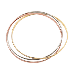 Bracelet Jonc CARTIER "Trinity" PM en or blanc, or jaune et or rose - Castafiore