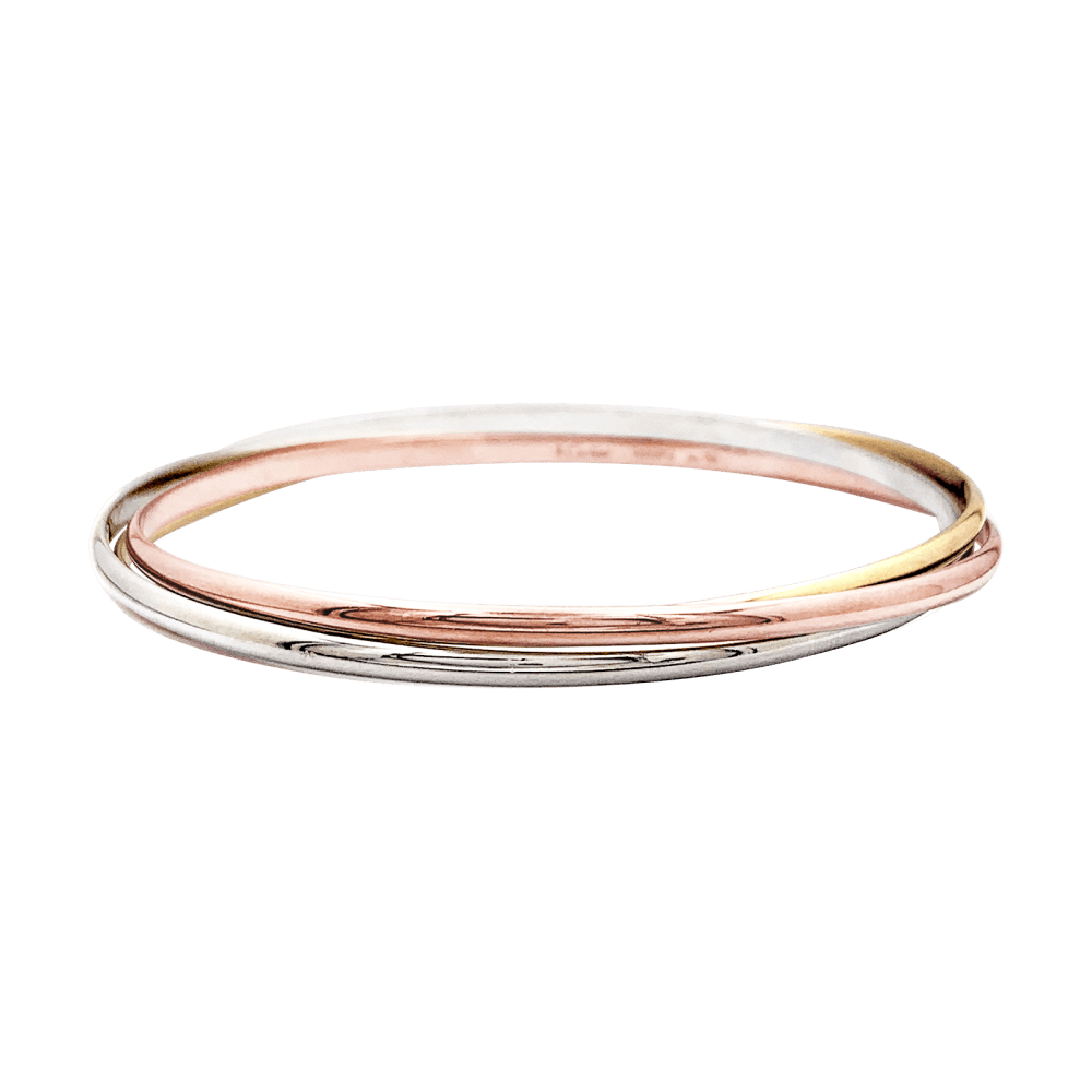 Bracelet Jonc CARTIER "Trinity" PM en or blanc, or jaune et or rose - Castafiore