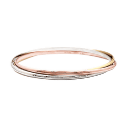 Bracelet Jonc CARTIER "Trinity" PM en or blanc, or jaune et or rose - Castafiore