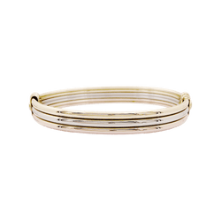 Bracelet Jonc CARTIER "Vétéran" en or jaune, or blanc et or rose - Castafiore