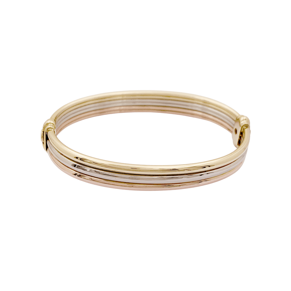 Bracelet Jonc CARTIER "Vétéran" en or jaune, or blanc et or rose - Castafiore