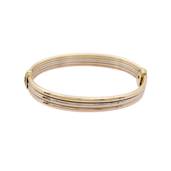 Bracelet Jonc CARTIER "Vétéran" en or jaune, or blanc et or rose - Castafiore