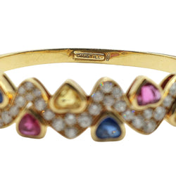 Bracelet Jonc CRISTILLI en or jaune, saphirs et diamants - Castafiore