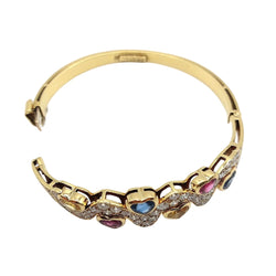Bracelet Jonc CRISTILLI en or jaune, saphirs et diamants - Castafiore