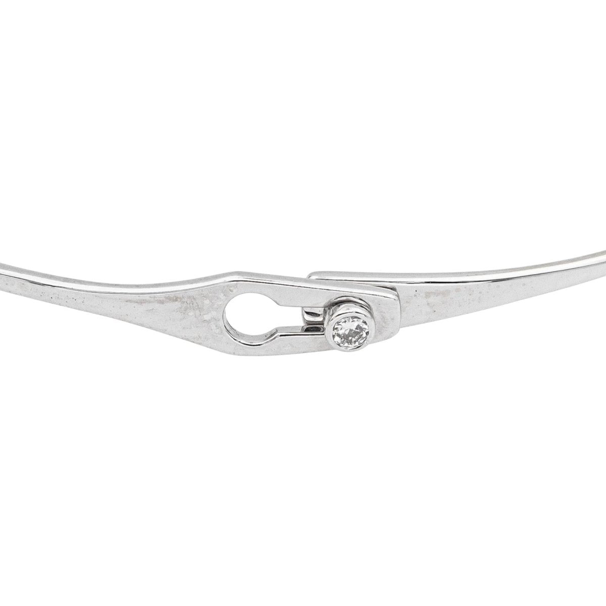 Bracelet Jonc DINH VAN "Serrure" en or blanc et diamant - Castafiore