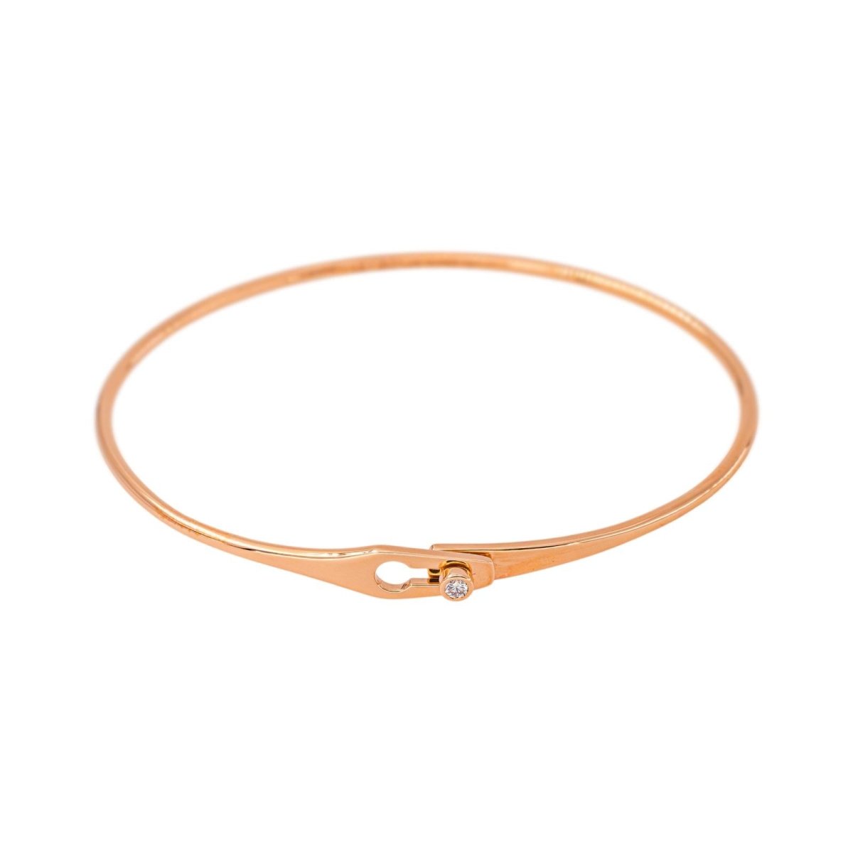 Bracelet Jonc DINH VAN "Serrure" en or rose et diamant - Castafiore