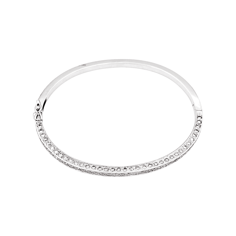 Bracelet Jonc en or blanc et diamants - Castafiore