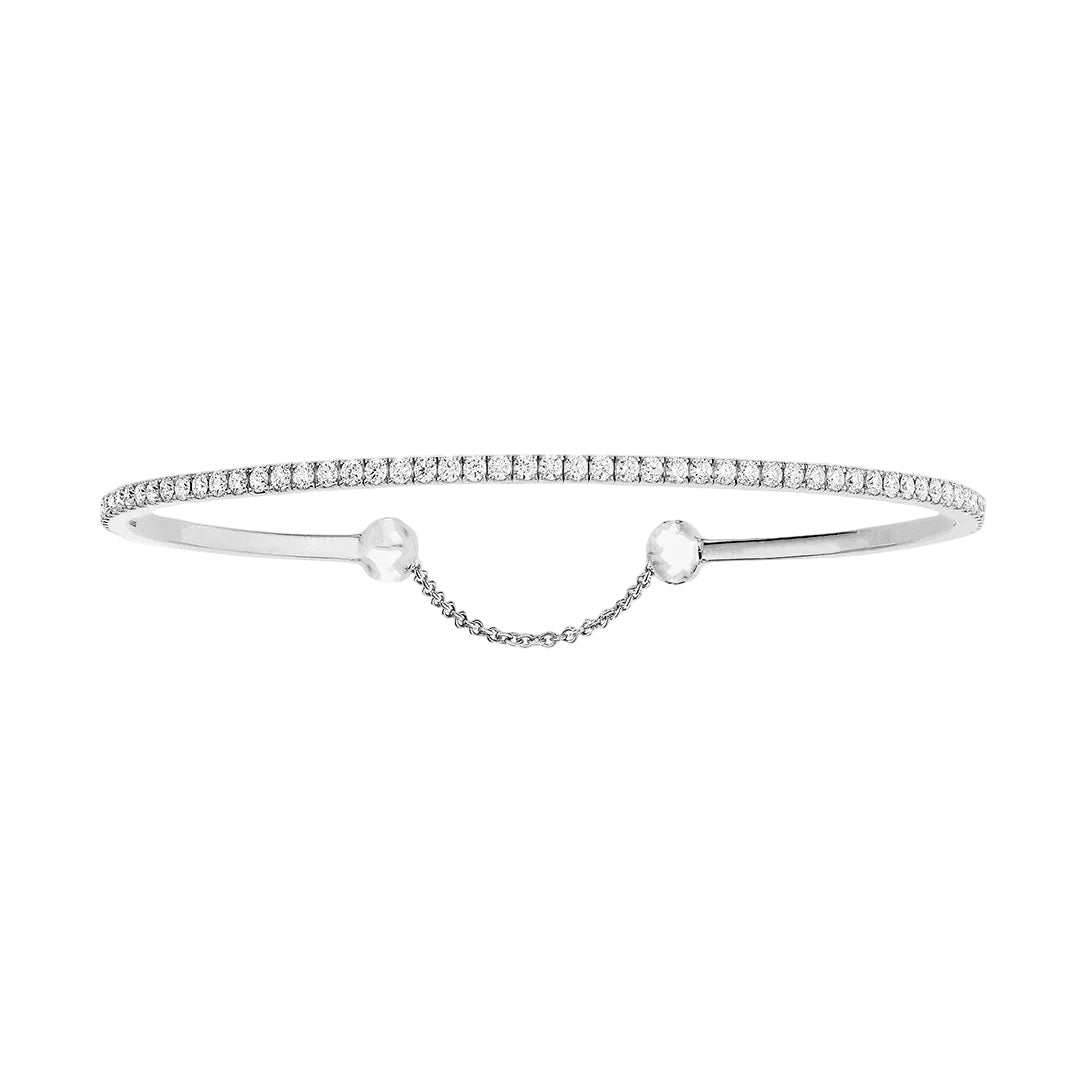 Bracelet Jonc en or blanc et diamants - Castafiore