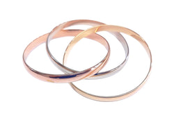 Bracelet Jonc en or blanc, or jaune et or rose - Castafiore
