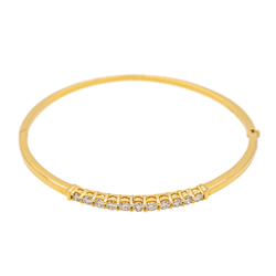 Bracelet Jonc en or jaune et diamant - Castafiore