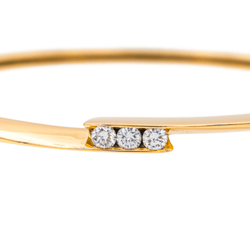 Bracelet Jonc en or jaune et diamants - Castafiore