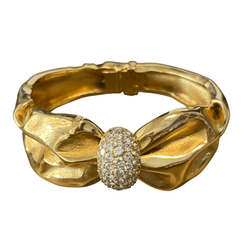 Bracelet Jonc en or jaune et diamants - Castafiore