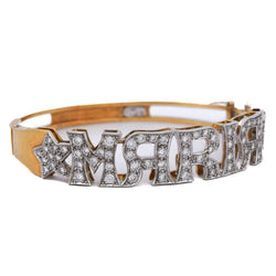 Bracelet Jonc en or jaune et diamants - Castafiore