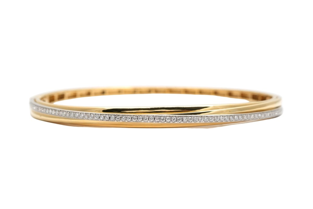Bracelet Jonc en or jaune et diamants - Castafiore