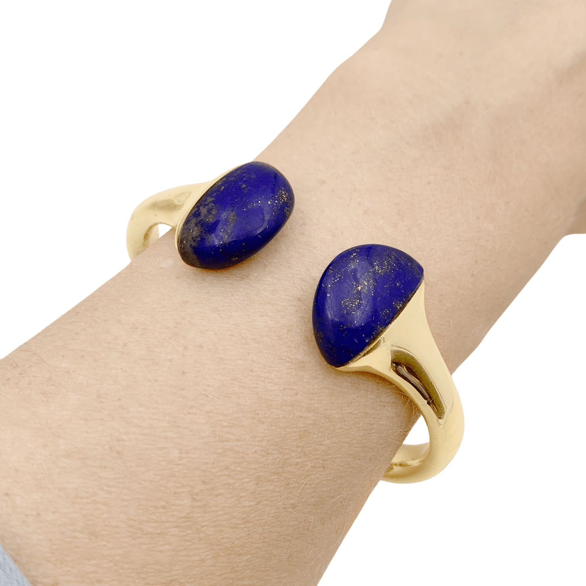Bracelet Jonc en or jaune et lapis - lazuli - Castafiore