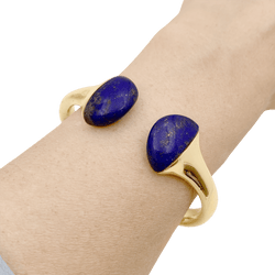 Bracelet Jonc en or jaune et lapis - lazuli - Castafiore