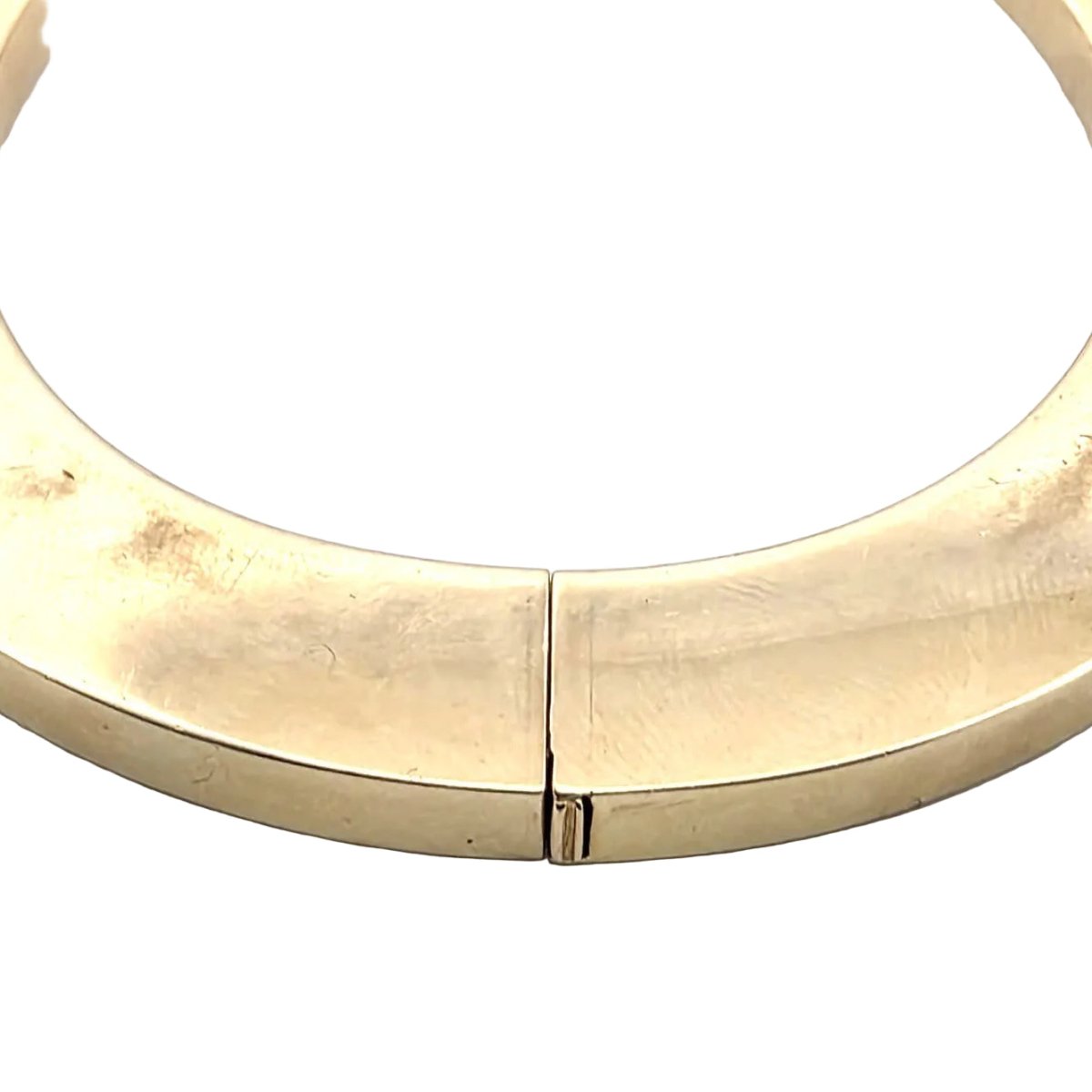 Bracelet Jonc en or jaune, lapis - lazuli et diamants - Castafiore