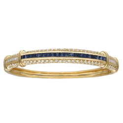 Bracelet Jonc en or jaune, saphirs et diamants - Castafiore