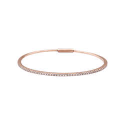 Bracelet Jonc en or rose et diamants - Castafiore