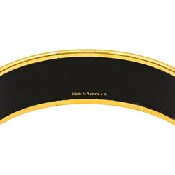 Bracelet Jonc HERMÈS en or jaune et émail - Castafiore
