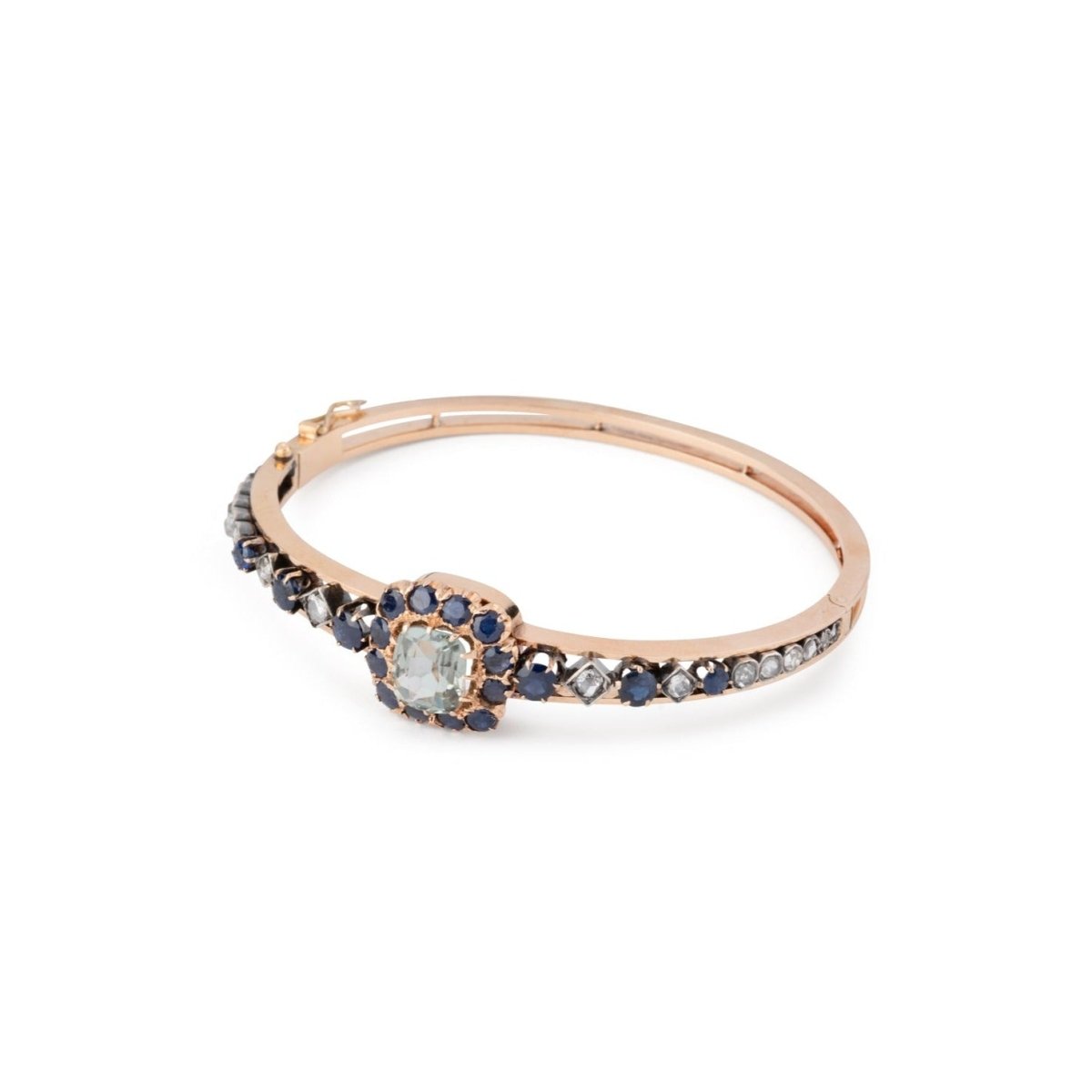 Bracelet Jonc "Joséphine" en or jaune, saphirs, améthyste et diamants - Castafiore
