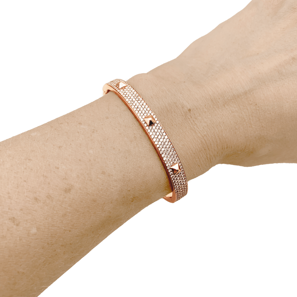 Bracelet Jonc MESSIKA "Spiky" en or rose et diamants - Castafiore