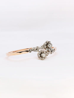 Bracelet jonc Napoléon III or rose diamants taille rose - Castafiore