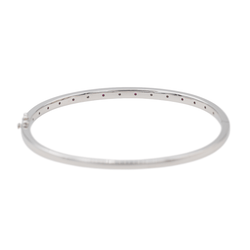 Bracelet Jonc Or Blanc avec Rubis et Diamants - Castafiore